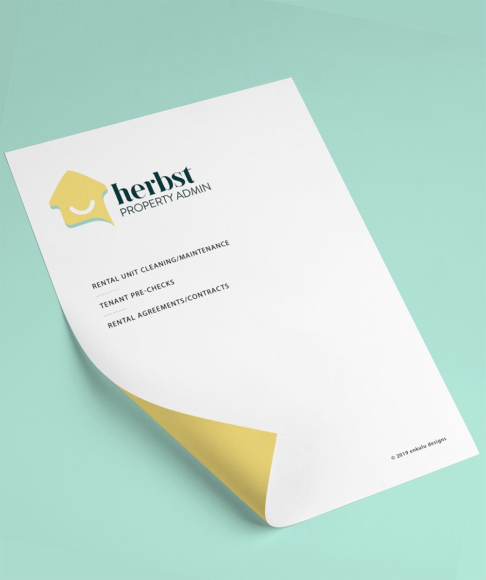Herbst Property Admin letterhead with a friendly house-shaped logo mark